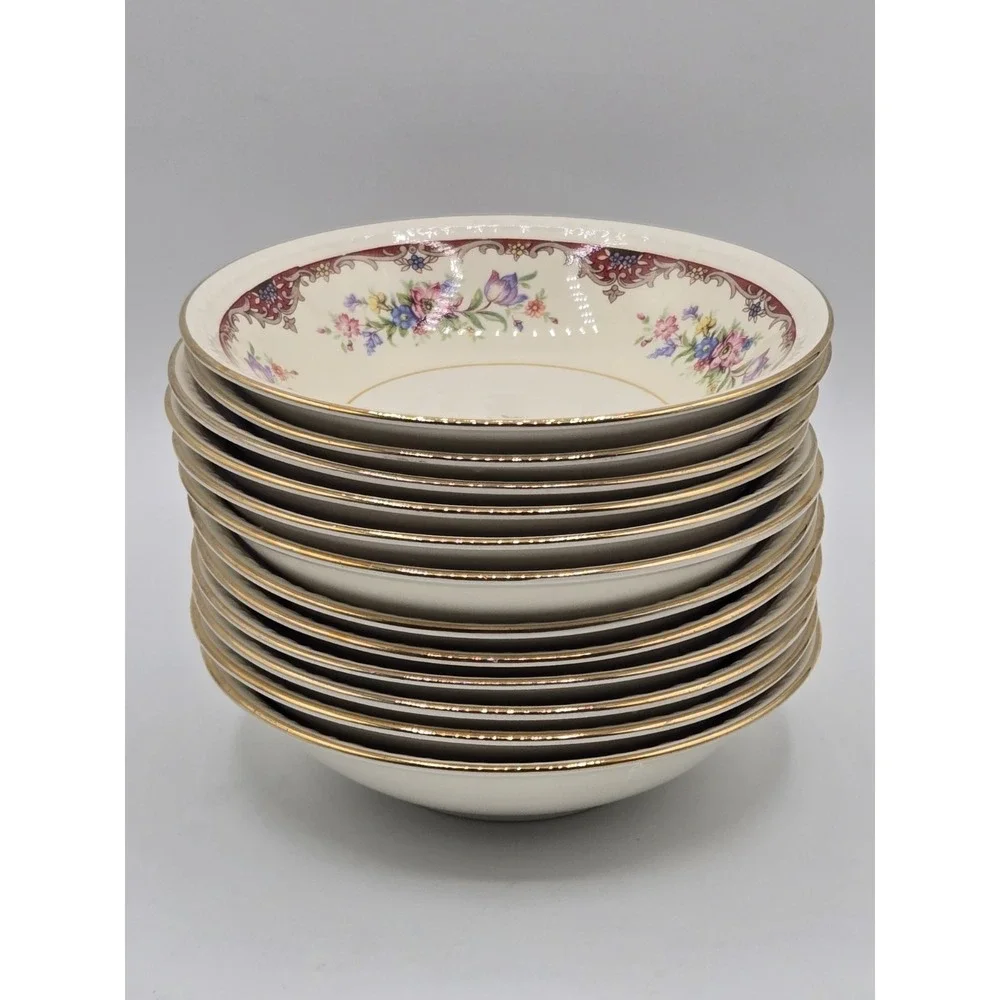 Homer Laughlin Eggshell Georgian Berry Bowls Floral M47N5 (12)